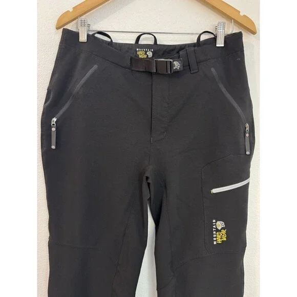 Mountain Hardwear Snow Pants Men M Black Nylon Stretch Snowboarding Ski EUC